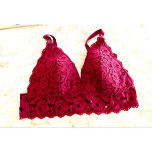 Momanda Red Lace Maternity Nursing Bra 38C, pregnancy, feminine, lace, support